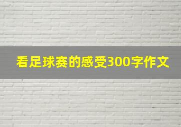 看足球赛的感受300字作文