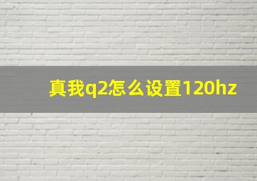 真我q2怎么设置120hz