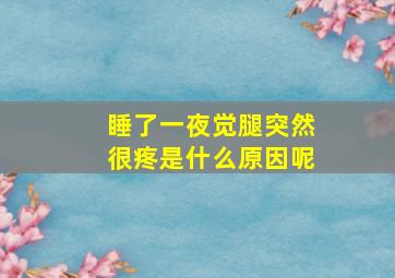 睡了一夜觉腿突然很疼是什么原因呢