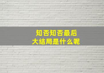 知否知否最后大结局是什么呢