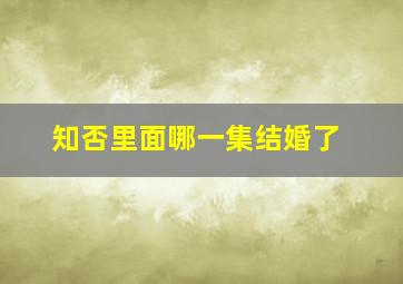 知否里面哪一集结婚了