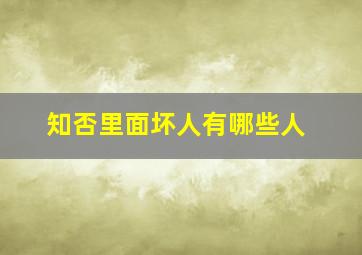 知否里面坏人有哪些人