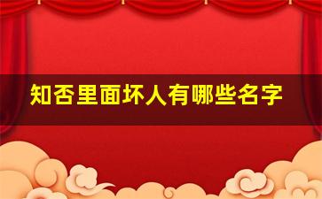 知否里面坏人有哪些名字