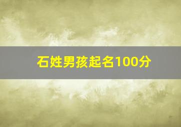 石姓男孩起名100分