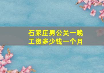 石家庄男公关一晚工资多少钱一个月