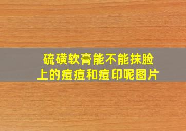 硫磺软膏能不能抹脸上的痘痘和痘印呢图片