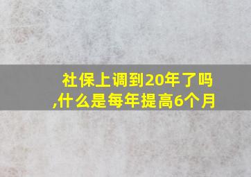 社保上调到20年了吗,什么是每年提高6个月