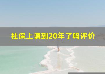 社保上调到20年了吗评价