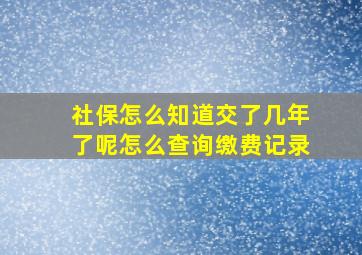 社保怎么知道交了几年了呢怎么查询缴费记录