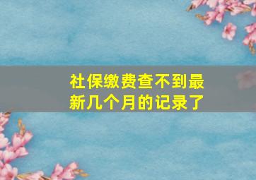 社保缴费查不到最新几个月的记录了