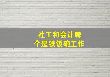 社工和会计哪个是铁饭碗工作