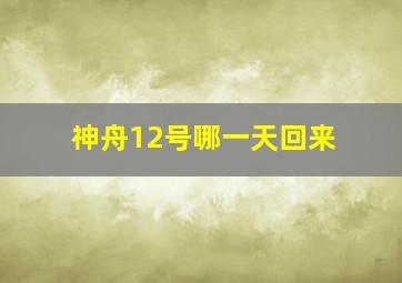 神舟12号哪一天回来