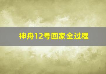 神舟12号回家全过程