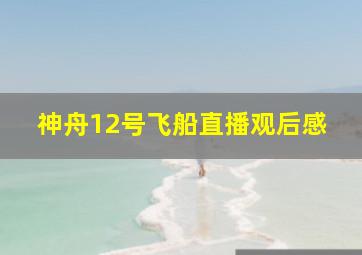 神舟12号飞船直播观后感