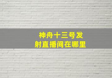 神舟十三号发射直播间在哪里