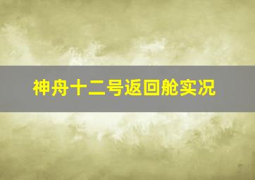 神舟十二号返回舱实况