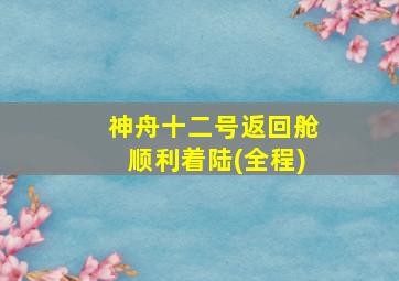 神舟十二号返回舱顺利着陆(全程)