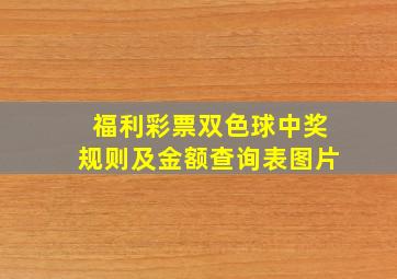 福利彩票双色球中奖规则及金额查询表图片