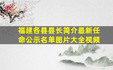 福建各县县长简介最新任命公示名单图片大全视频