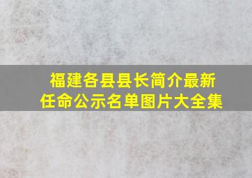 福建各县县长简介最新任命公示名单图片大全集