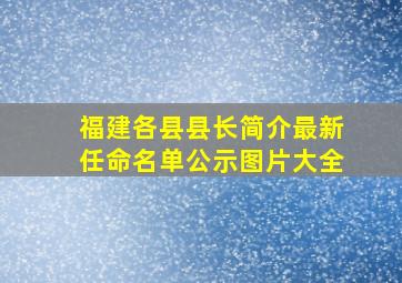 福建各县县长简介最新任命名单公示图片大全