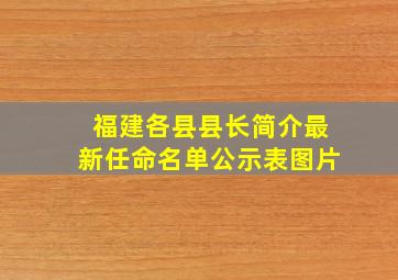 福建各县县长简介最新任命名单公示表图片