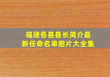 福建各县县长简介最新任命名单图片大全集