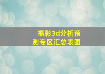 福彩3d分析预测专区汇总表图