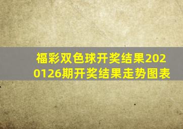 福彩双色球开奖结果2020126期开奖结果走势图表