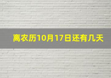 离农历10月17日还有几天