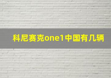 科尼赛克one1中国有几辆