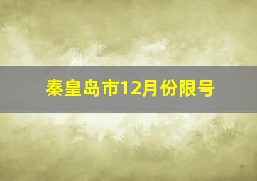 秦皇岛市12月份限号