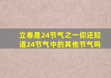 立春是24节气之一你还知道24节气中的其他节气吗