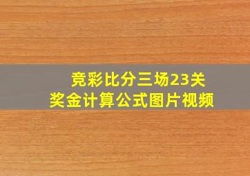 竞彩比分三场23关奖金计算公式图片视频