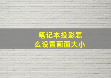 笔记本投影怎么设置画面大小