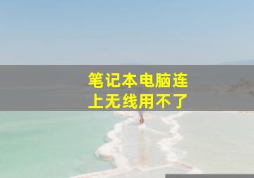 笔记本电脑连上无线用不了