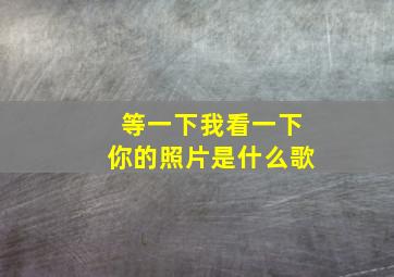 等一下我看一下你的照片是什么歌