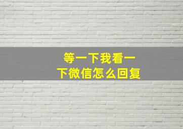 等一下我看一下微信怎么回复