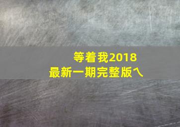 等着我2018最新一期完整版乀