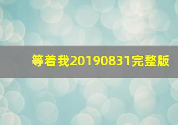 等着我20190831完整版