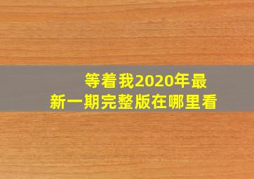 等着我2020年最新一期完整版在哪里看