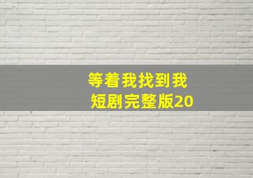 等着我找到我短剧完整版20