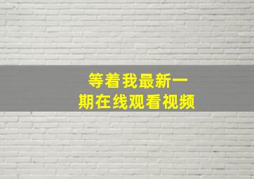 等着我最新一期在线观看视频