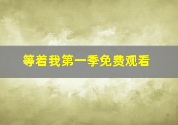 等着我第一季免费观看