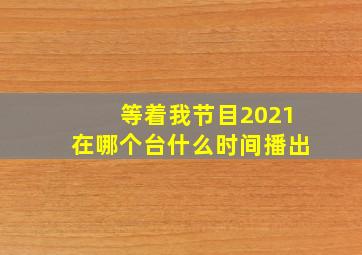 等着我节目2021在哪个台什么时间播出