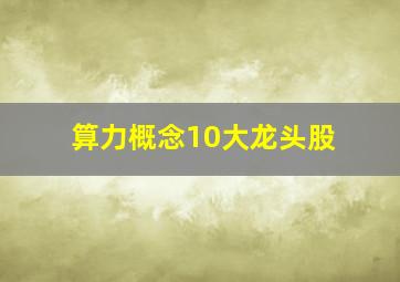 算力概念10大龙头股