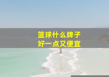 篮球什么牌子好一点又便宜