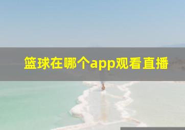 篮球在哪个app观看直播