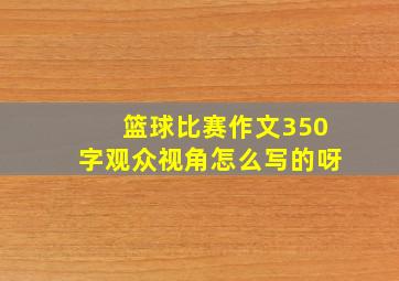 篮球比赛作文350字观众视角怎么写的呀