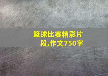 篮球比赛精彩片段,作文750字